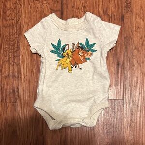 Disney Beige Lion King Short-Sleeve Baby Bodysuit 3-6 Months